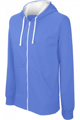 K466 - SWEATER MET RITS EN CAPUCHON IN CONTRASTERENDE KLEUR - Afbeelding 10