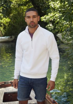 SC165 PREMIUM ZIP NECK SWEAT